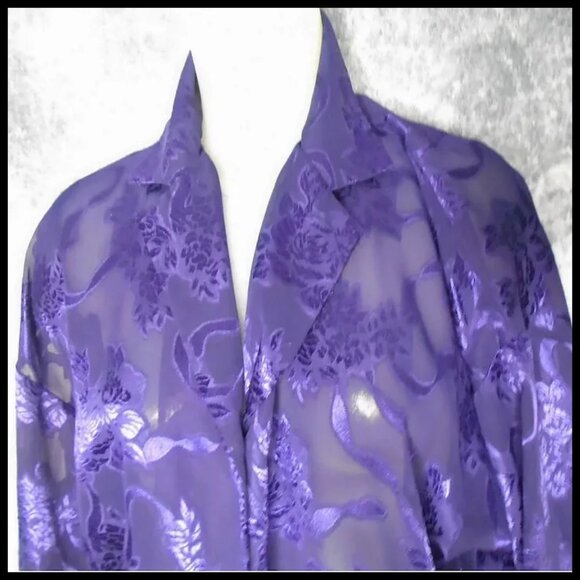 Vintage Victoria's Secret Crown Label Sheer Purple Pajama Shorts Set - 70s - Picture 2 of 13